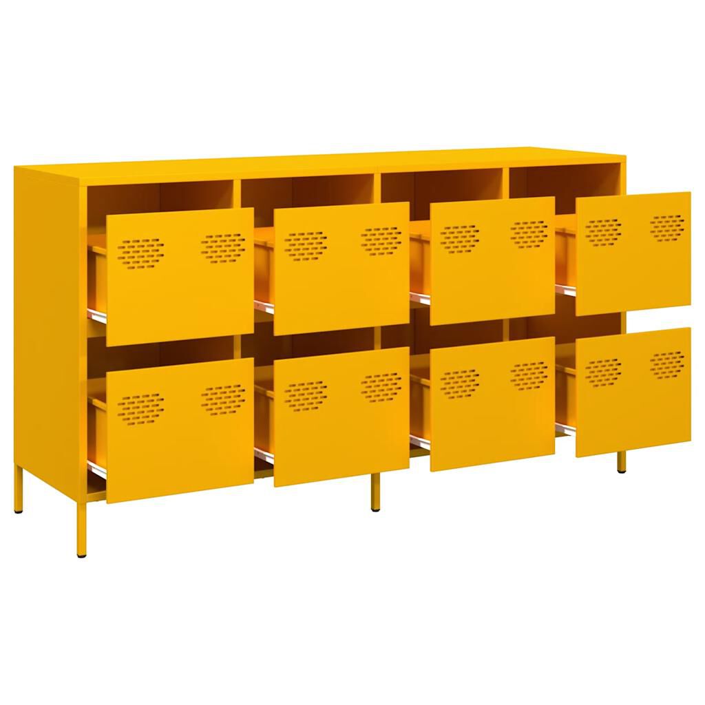 vidaXL Sideboard Μουστάρδα κίτρινη 135x39x73,5 cm Ψυχρής έλασης χάλυβα