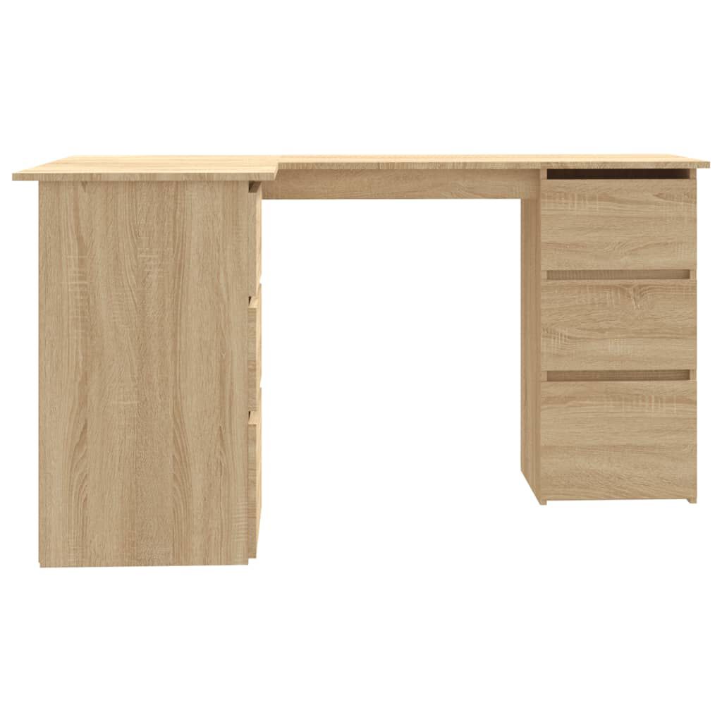 vidaXL Γραφείο Γωνιακό Sonoma Δρυς 145 x 100 x 76 εκ. από Επεξ. Ξύλο