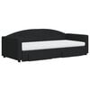 vidaXL Καναπές Κρεβάτι Συρόμενος Μαύρος 90x200 εκ. Ύφασμα & Συρτάρια