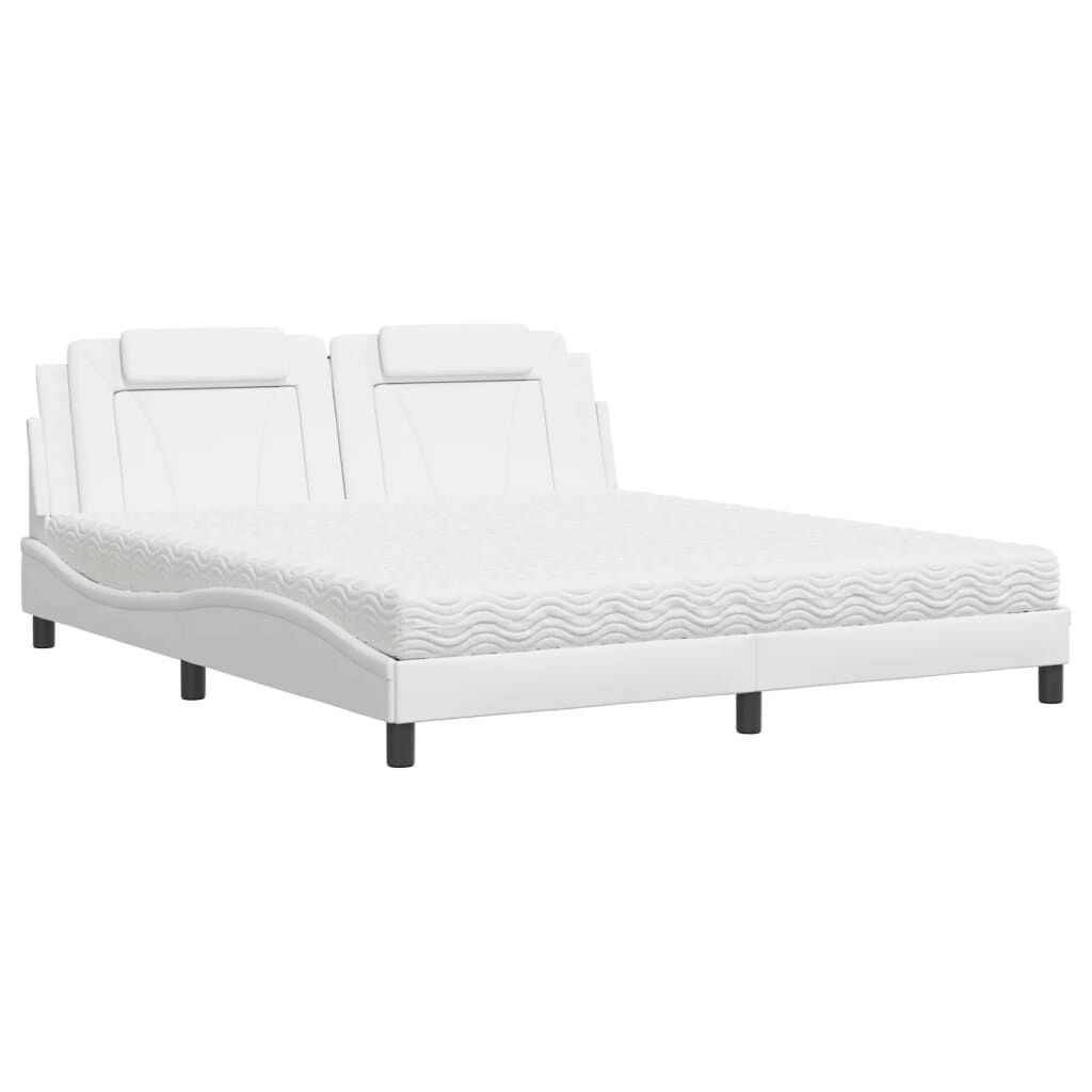 vidaXL Κρεβάτι με Στρώμα Μαύρο 180x200 εκ. από Συνθετικό δέρμα
