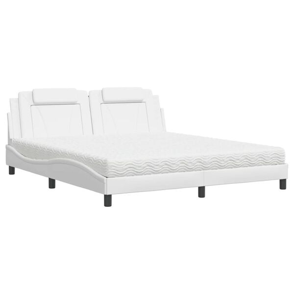 vidaXL Κρεβάτι με Στρώμα Μαύρο 180x200 εκ. από Συνθετικό δέρμα