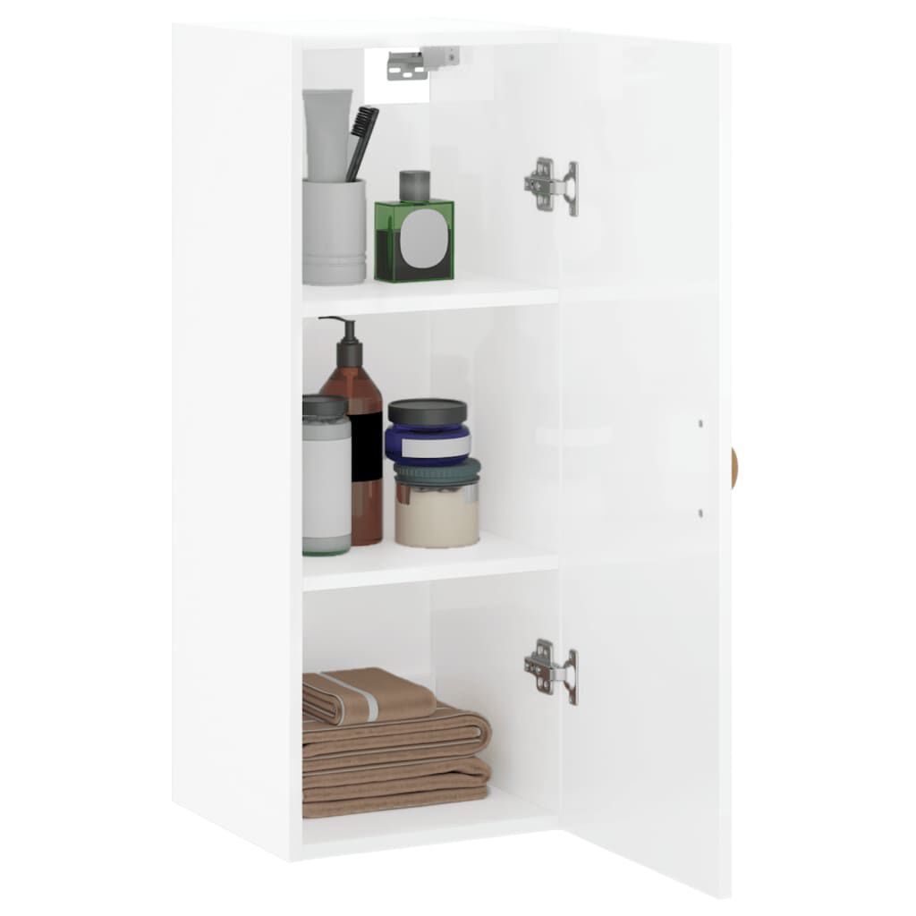 vidaXL Ντουλάπι Τοίχου Γυαλιστερό Λευκό 34,5 x 34 x 90 εκ.