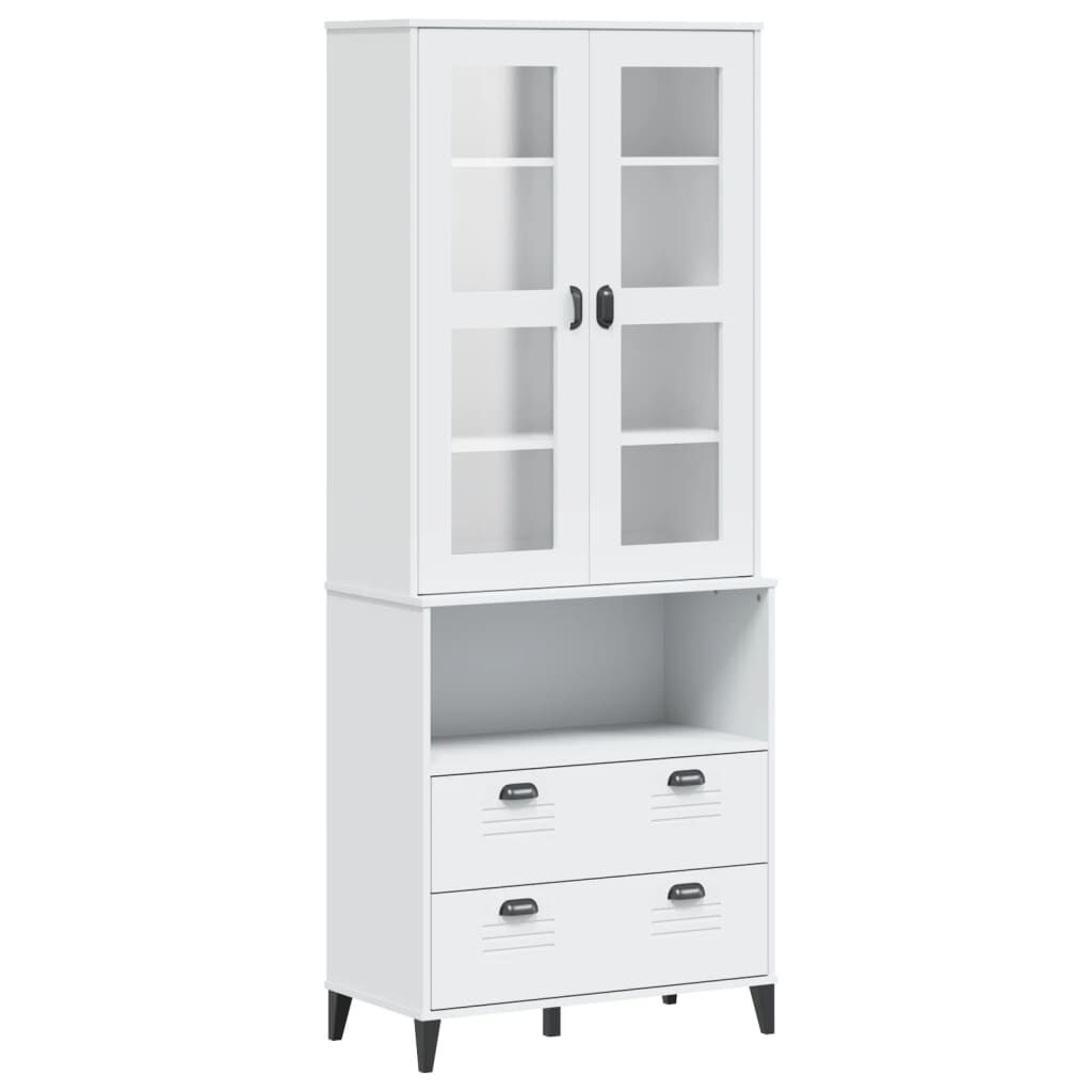 vidaXL Ντουλάπι Ψηλό VIKEN Λευκός 80x40x80 εκ. από Μασίφ Ξύλο Πεύκου