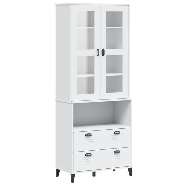 vidaXL Ντουλάπι Ψηλό VIKEN Λευκός 80x40x80 εκ. από Μασίφ Ξύλο Πεύκου