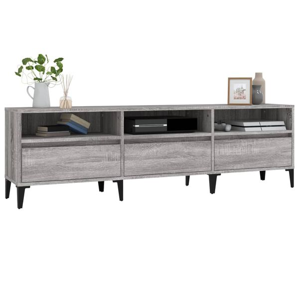 vidaXL Έπιπλο Τηλεόρασης Γκρι Sonoma 150x30x44,5 εκ. από Επεξεργ. Ξύλο