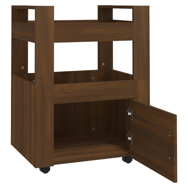 vidaXL Τρόλεϊ Κουζίνας Καφέ Δρυς 60x45x80 εκ. από Επεξεργασμένο Ξύλο
