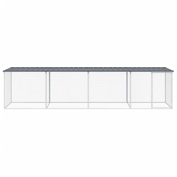 vidaXL Κοτέτσι - Κλουβί με Στέγη Ανθρακί 403x98x90 εκ. Γαλβαν. Ατσάλι