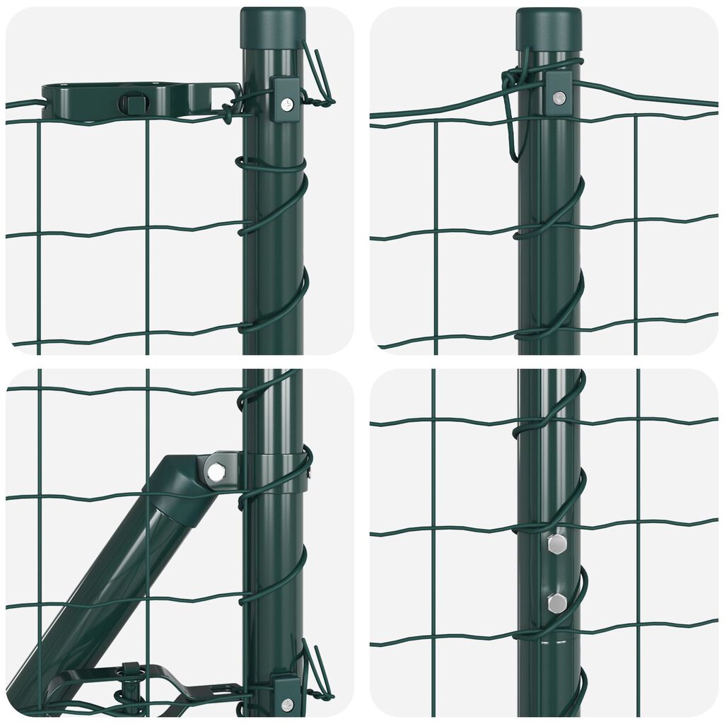 vidaXL Euro Fence με 13 Σωρούς Φλάντζας 1.2x25 μ Γαλβανισμένο Ατσάλι
