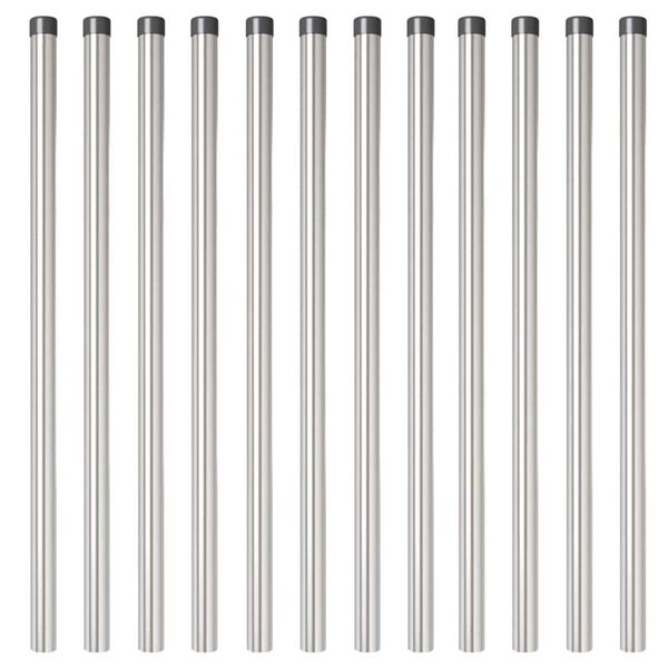 vidaXL Πό posts φράχτη 12 pcs Ασημί 100 cm Ατσάλι με Επικάλυψη Πούδρας