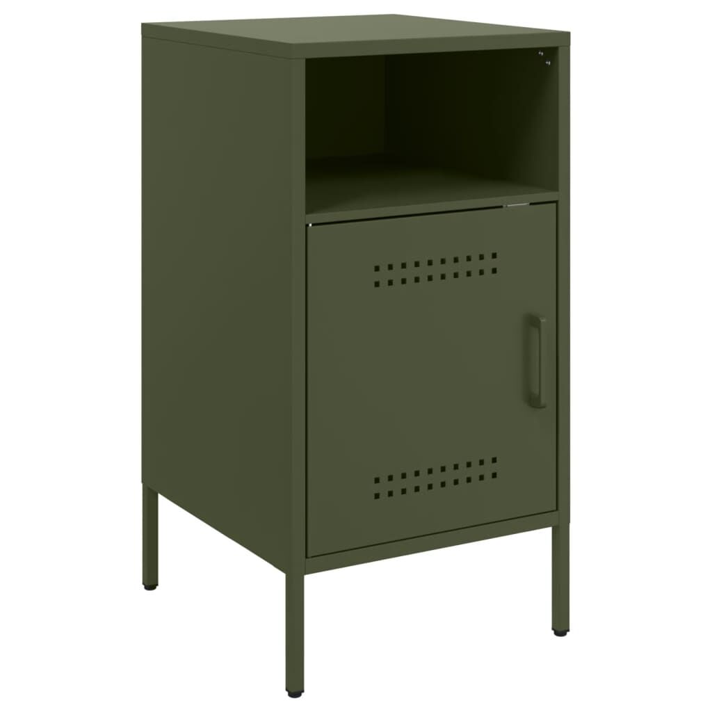 vidaXL Κομοδίνα 2 τεμ. Πράσινο Λαδί 36x39x68 εκ. από Χάλυβα