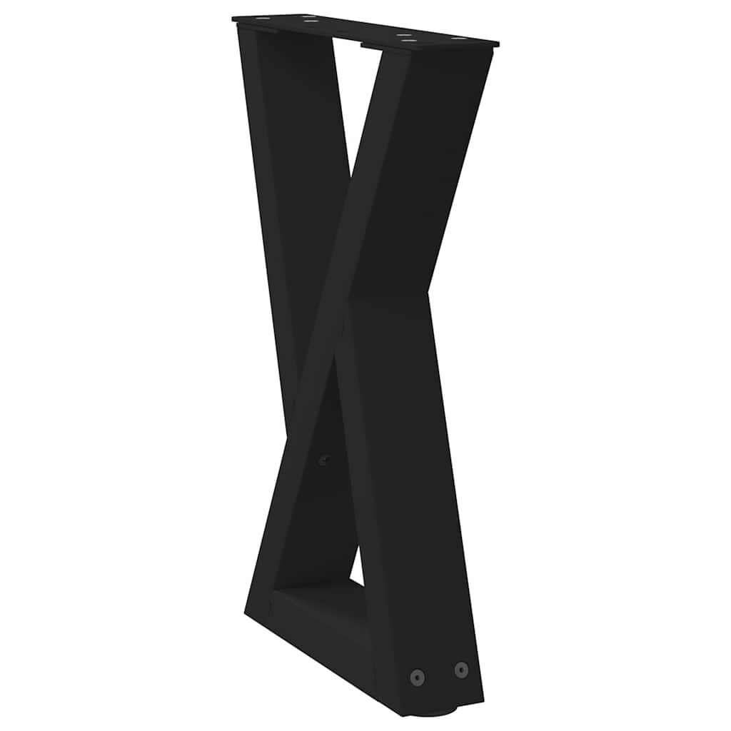 vidaXL Πόδια τραπεζιού σαλονιού 2 τεμάχια Μαύρο 28x(42-43,3) cm Ατσάλι