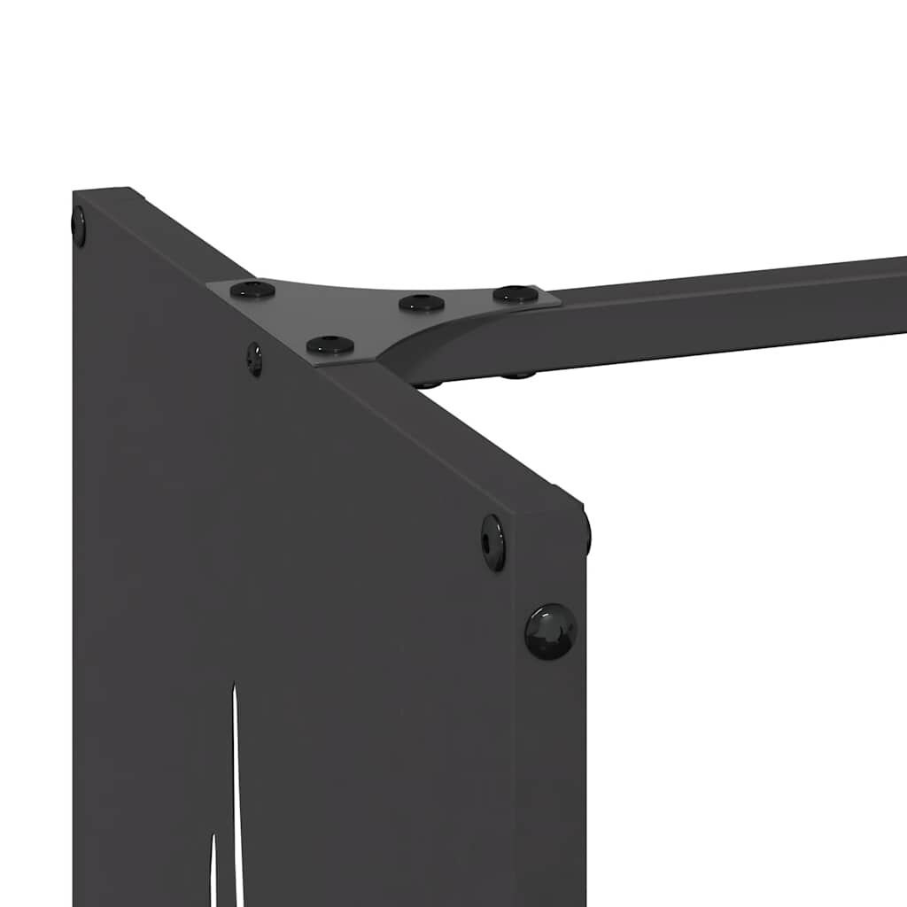 vidaXL Ράφι Καυσόξυλων Μαύρο 40x30x80 εκ. Χάλυβας ψυχρής έλασης