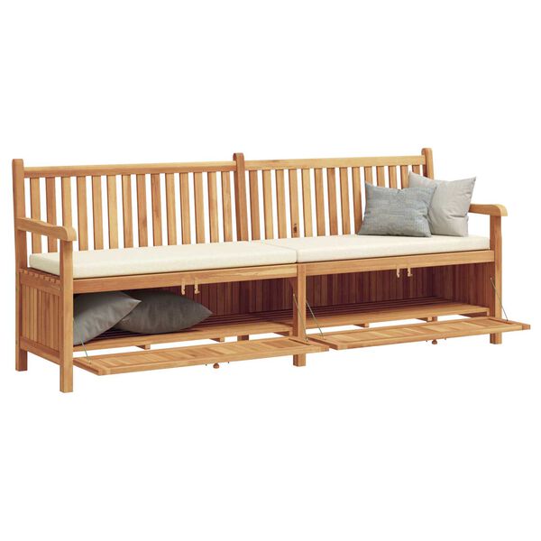 vidaXL Πάγκος Αποθήκευσης Κήπου Καφέ 228 x 60 x 90 εκ Μασίφ ξύλο teak