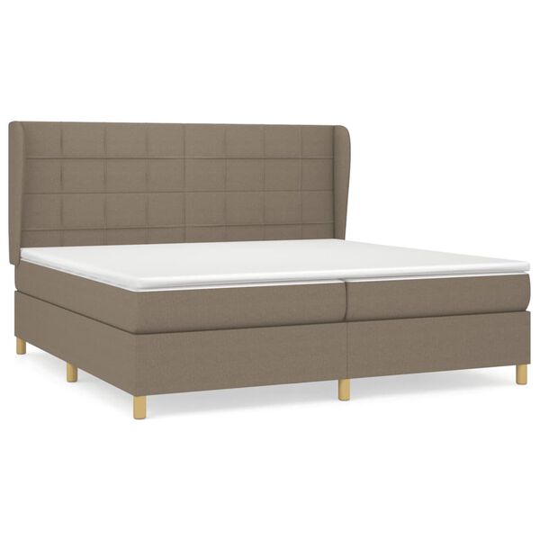 vidaXL &Kappa;&rho;&epsilon;&beta;ά&tau;&iota; Boxspring &mu;&epsilon; &Sigma;&tau;&rho;ώ&mu;&alpha; Taupe 200x200 &epsilon;&kappa;. &Upsilon;&phi;&alpha;&sigma;&mu;ά&tau;&iota;&nu;&omicron;
