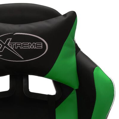 vidaXL Καρέκλα Racing με Φωτισμό RGB LED Πράσινο/Μαύρο Συνθετικό Δέρμα