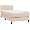 vidaXL Κρεβάτι Boxspring με Στρώμα Καπουτσίνο 90x200εκ.από Συνθ. Δέρμα