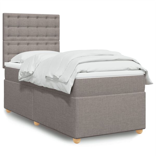 vidaXL &Kappa;&rho;&epsilon;&beta;ά&tau;&iota; Boxspring &mu;&epsilon; &Sigma;&tau;&rho;ώ&mu;&alpha; Taupe 90x200 &epsilon;&kappa;. &Upsilon;&phi;&alpha;&sigma;&mu;ά&tau;&iota;&nu;&omicron;