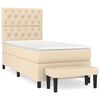 vidaXL &Kappa;&rho;&epsilon;&beta;ά&tau;&iota; Boxspring &mu;&epsilon; &Sigma;&tau;&rho;ώ&mu;&alpha; &Kappa;&rho;&epsilon;&mu; 80 x 200 &epsilon;&kappa;. &Upsilon;&phi;&alpha;&sigma;&mu;ά&tau;&iota;&nu;&omicron;