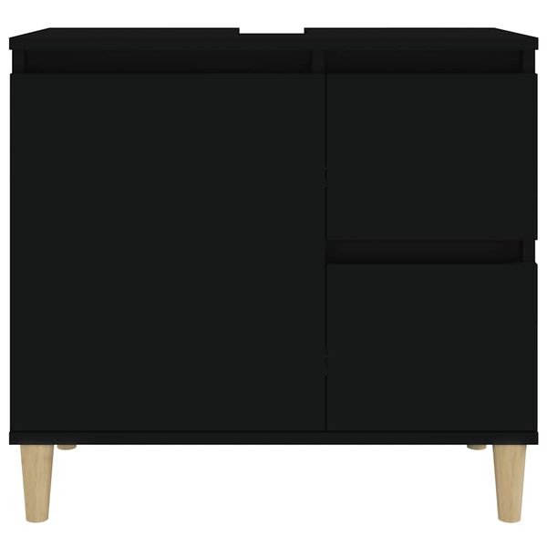 vidaXL Ντουλάπι Μπάνιου Μαύρο 65x33x60 εκ. Επεξεργασμένο Ξύλο