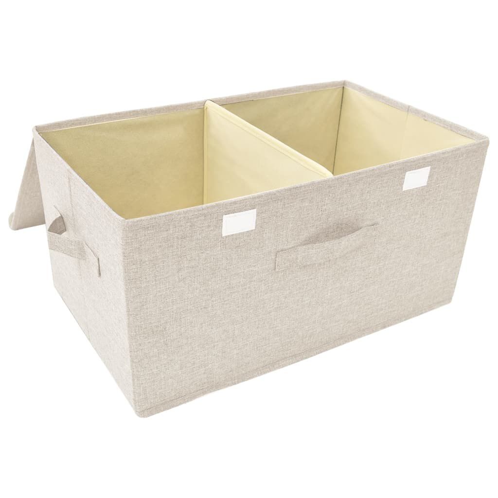 vidaXL Κουτί Αποθήκευσης Κρεμ 50 x 30 x 25 εκ. Υφασμάτινο