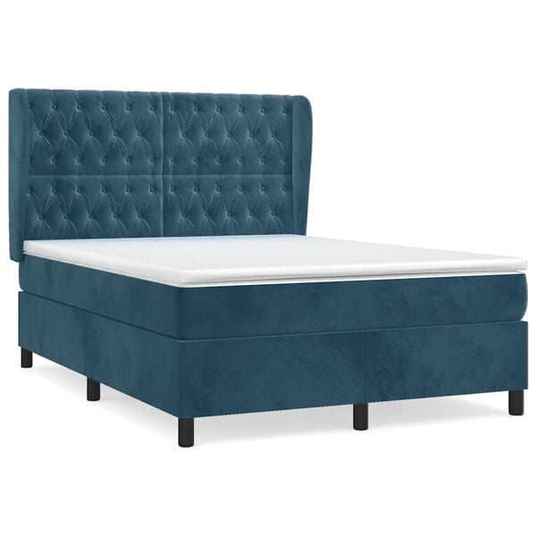 vidaXL &Kappa;&rho;&epsilon;&beta;ά&tau;&iota; Boxspring &mu;&epsilon; &Sigma;&tau;&rho;ώ&mu;&alpha; &Sigma;&kappa;&omicron;ύ&rho;&omicron; &Mu;&pi;&lambda;&epsilon; 140x190 &epsilon;&kappa;. &Beta;&epsilon;&lambda;&omicron;ύ&delta;&iota;&nu;&omicron;
