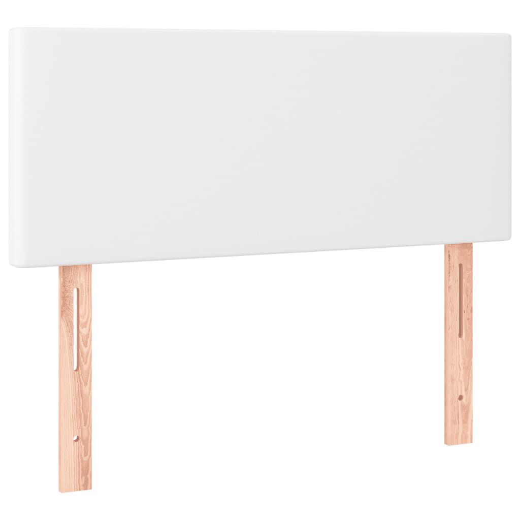 vidaXL Κρεβάτι Boxspring με Στρώμα & LED Λευκό 80x200 εκ. Συνθ. Δέρμα