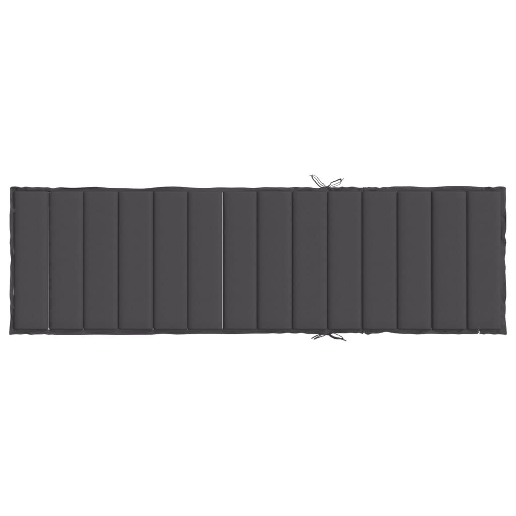 vidaXL Μαξιλάρι Ξαπλώστρας Ανθρακί Μελανζέ 200x60x4 εκ. από Ύφασμα