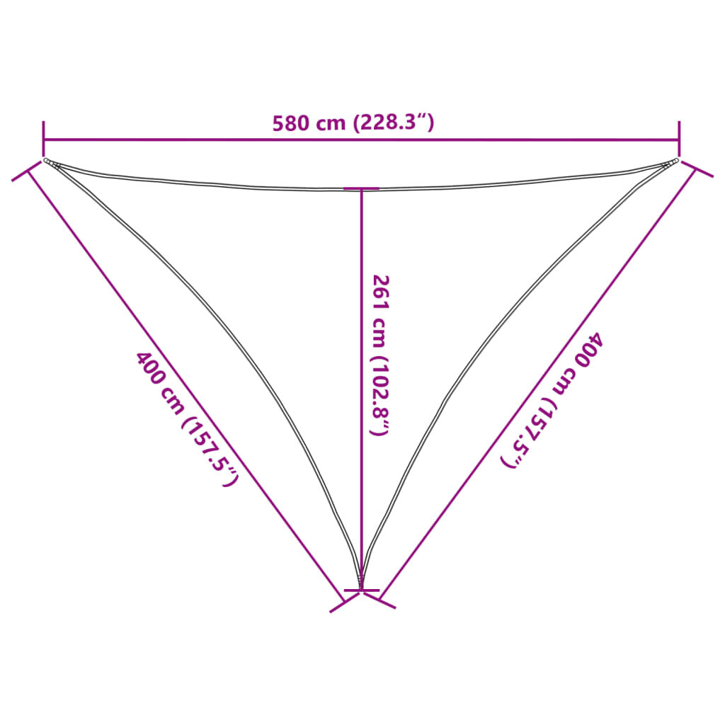 vidaXL Πανί Σκίασης Σκούρο Πράσινο 4 x 4 x 5,8 μ. από HDPE 160 γρ./μ²