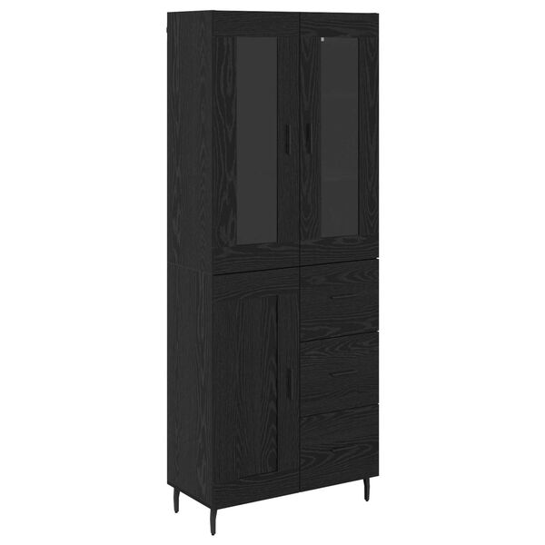 vidaXL Highboard &mu;&epsilon; &sigma;&upsilon;&rho;&tau;ά&rho;&iota; 2 pcs &Mu;&alpha;ύ&rho;&eta; &Omicron;&xi;&upsilon;ά &Sigma;ύ&nu;&theta;&epsilon;&tau;&omicron; &Xi;ύ&lambda;&omicron; &kappa;&alpha;&iota; &Gamma;&upsilon;&alpha;&lambda;ί