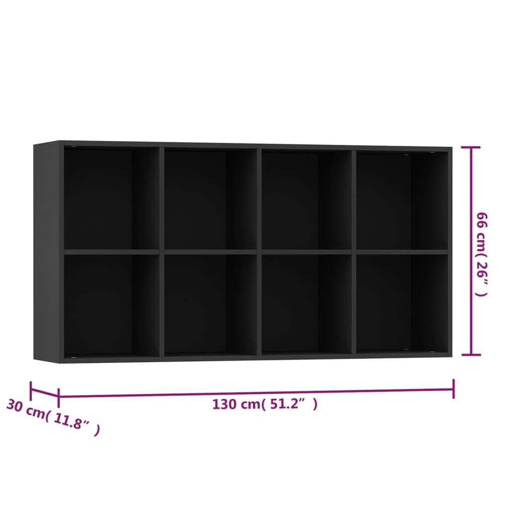 vidaXL Ραφιέρα/Βιβλιοθήκη Μαύρη 66 x 30 x 130 εκ. από Επεξ. Ξύλο
