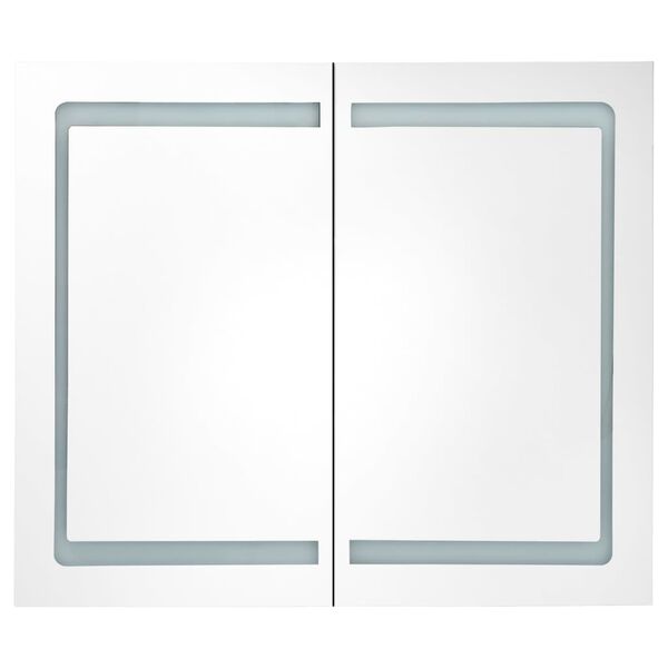vidaXL Καθρέφτης Μπάνιου με Ντουλάπι & LED Λαμπερό Λευκό 80x12x68 εκ.
