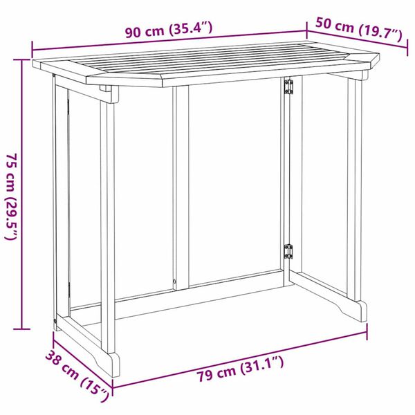 vidaXL Σετ Παγκάκι Κήπου 4 pcs Καφέ Μασίφ ξύλο ακακίας