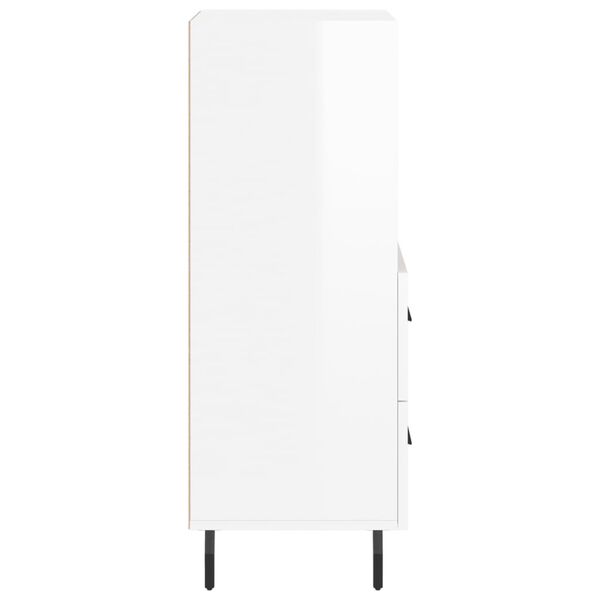 vidaXL Ντουλάπι Γυαλιστερό Λευκό 34,5x34x90 εκ. Επεξεργασμένο Ξύλο
