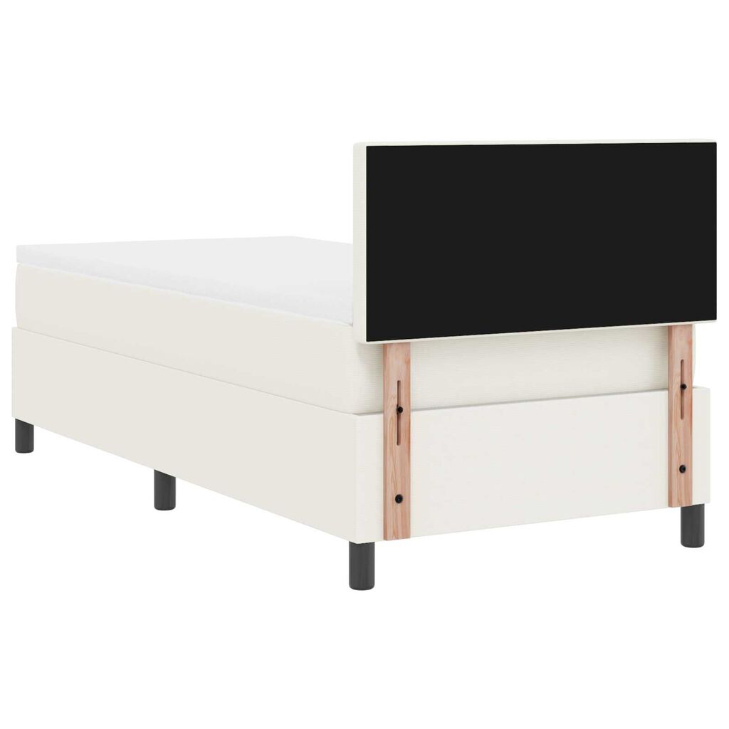 vidaXL Κρεβάτι Box Spring με Στρώμα & LED Κρεμ 80x200 εκ Κορντούρα