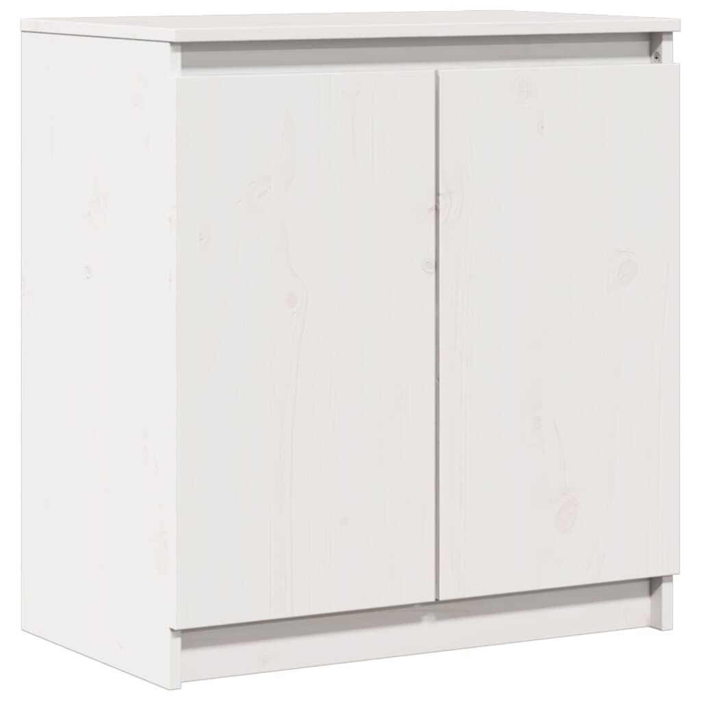 vidaXL Βοηθητικό Ντουλάπι Λευκό 60 x 36 x 65 εκ. από Μασίφ Ξύλο Πεύκου