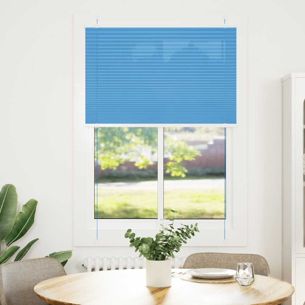 vidaXL Πλισέ περσίδα μπλε 90x150 cm Πλάτος υφάσματος 89,4 cm