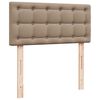 vidaXL Οθωμανικό κρεβάτι με στρώμα Cappucino 90x200cm Faux Leather