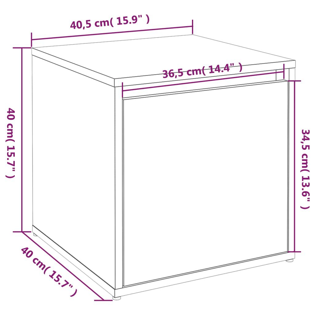 vidaXL Κουτί με Συρτάρι Γυαλ. Λευκό 40,5x40x40εκ. Επεξεργασμένο Ξύλο