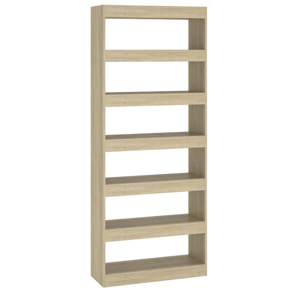 vidaXL Βιβλιοθήκη/Διαχωριστικό Sonoma Δρυς 80x30x198 εκ. Επεξ. Ξύλο