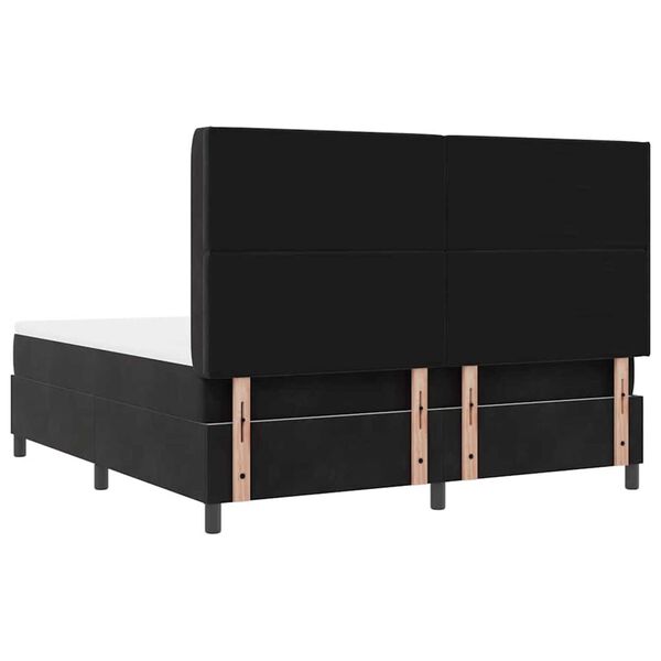 vidaXL Κρεβάτι με ελατήρια με κεφαλάρι Μαύρο 180 x 200 cm Βελούδο