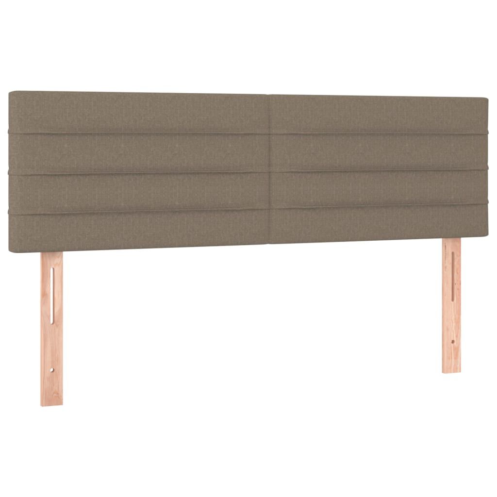 vidaXL Κρεβάτι Boxspring με Στρώμα Taupe 140x190 εκ. Υφασμάτινο