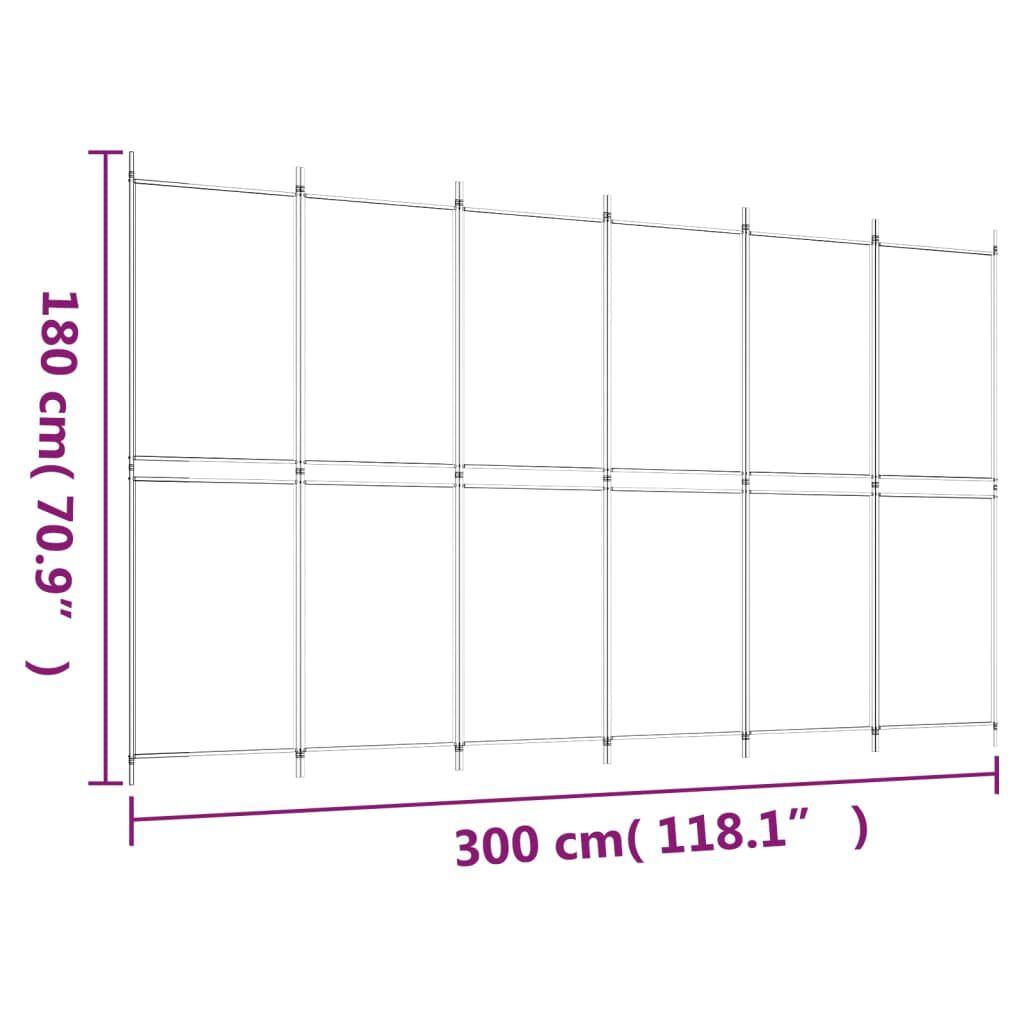 vidaXL Διαχωριστικό Δωματίου με 6 Πάνελ Καφέ 300x180 εκ. από Ύφασμα