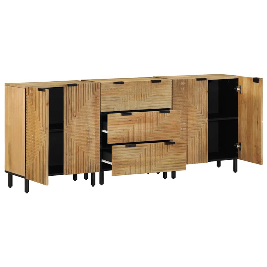 vidaXL 3 τεμαχίων Sideboards καφέ 60x33x75 cm μασίφ ξύλο Mango