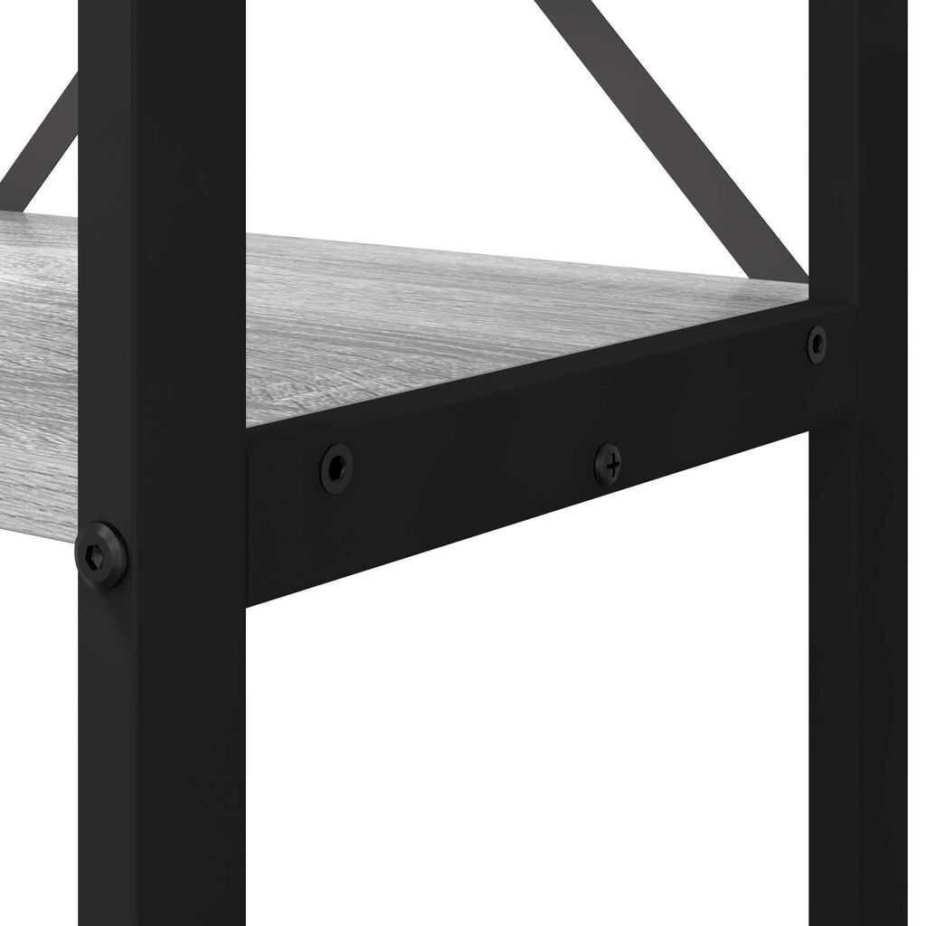vidaXL Βιβλιοθήκη Γκρι sonoma 40 x 30 x 118 εκ Ξύλο και Χάλυβας