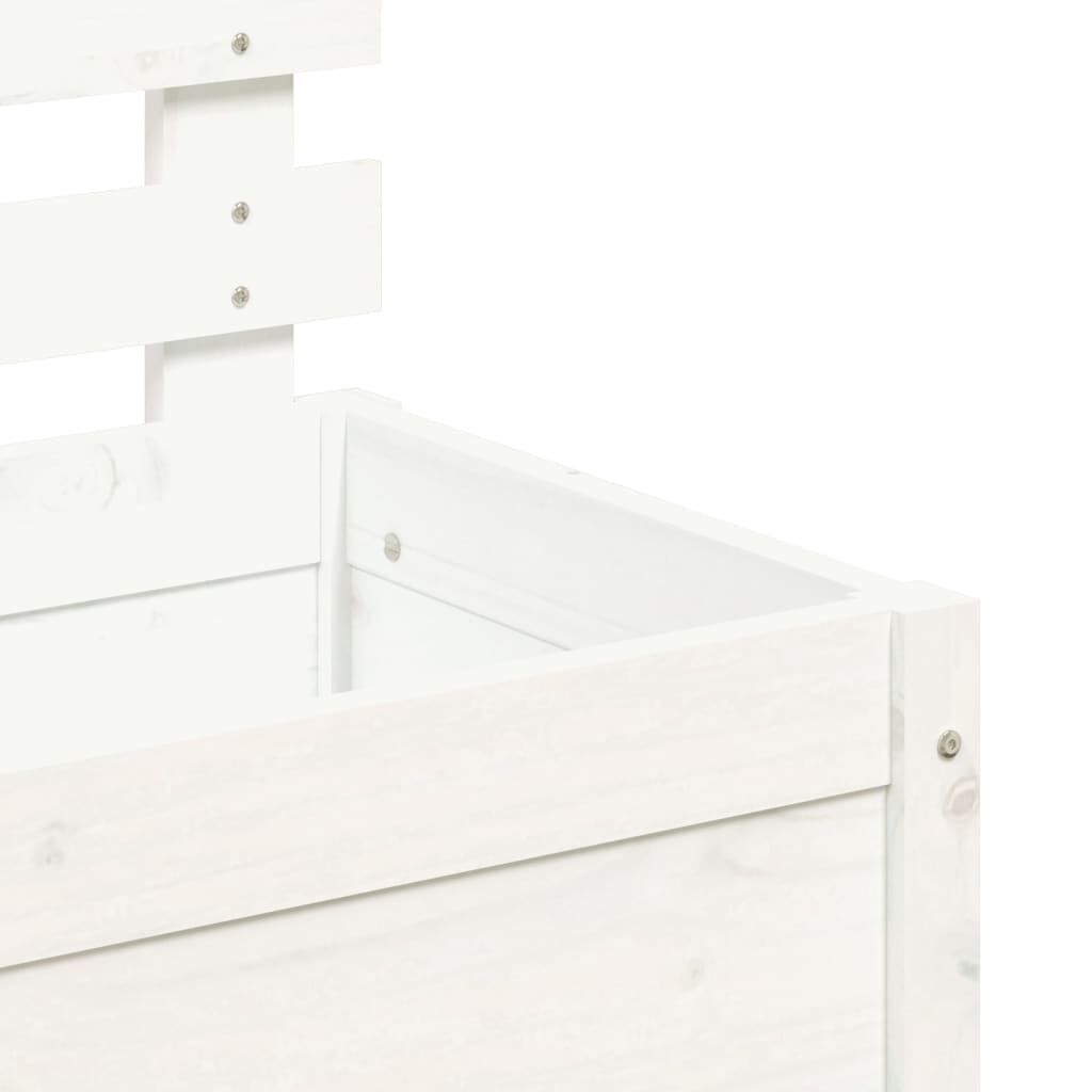 vidaXL Ζαρντινιέρα με Ράφι Λευκή 79 x 39,5 x 114 εκ. Μασίφ Ξύλο Πεύκου