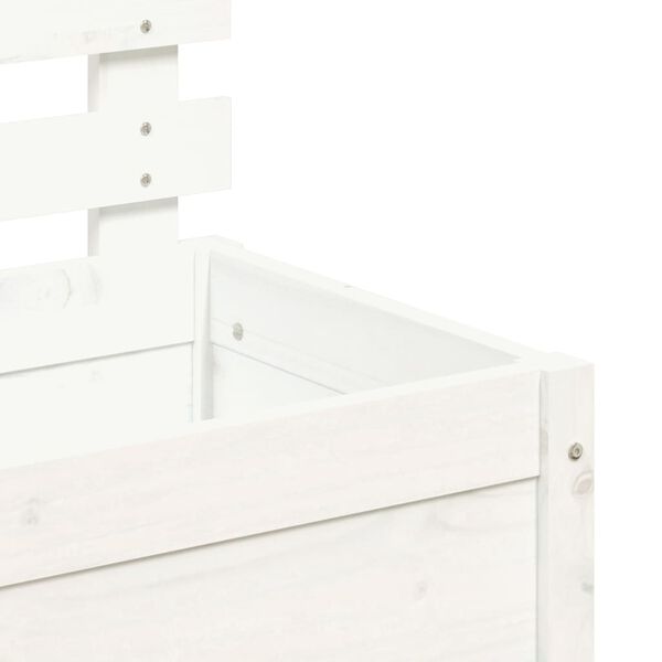 vidaXL Ζαρντινιέρα με Ράφι Λευκή 79 x 39,5 x 114 εκ. Μασίφ Ξύλο Πεύκου