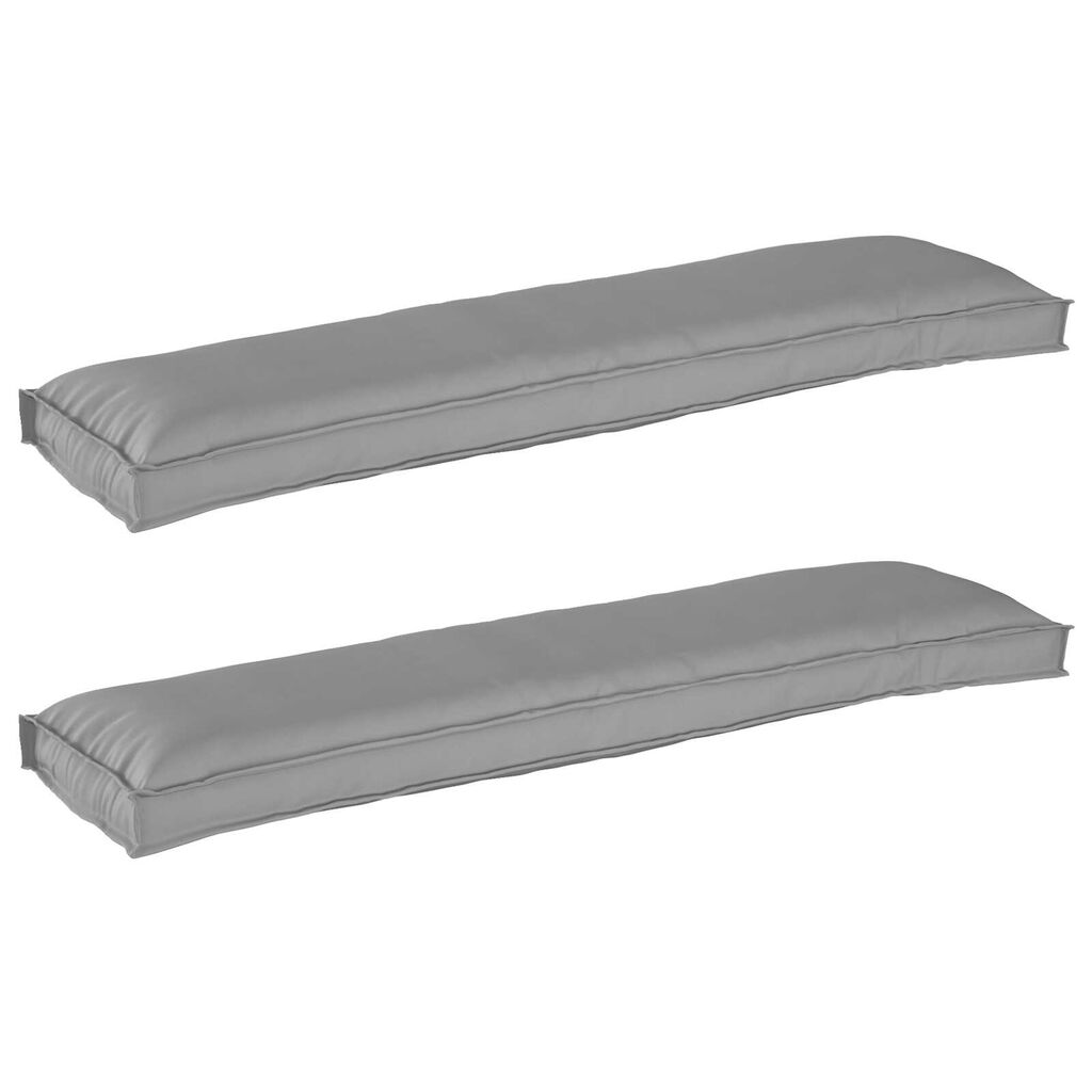 vidaXL Μαξιλάρια Pallet για παγκάκι 2 τεμ Γκρι 150x40x8 εκ Ύφασμα Oxford