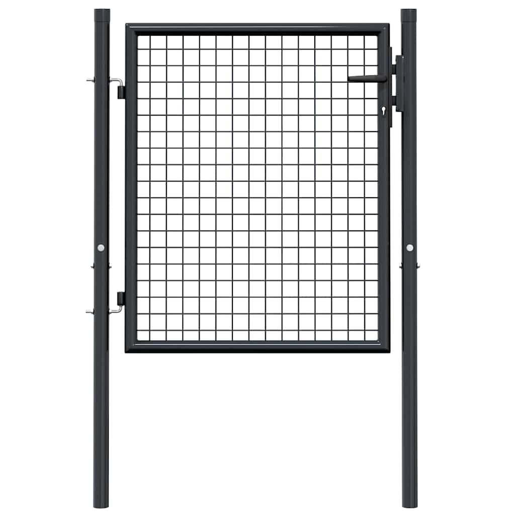 vidaXL Πόρτα Περίφραξης με Πλέγμα Γκρι 100 x 125 εκ. Γαλβαν. Χάλυβας