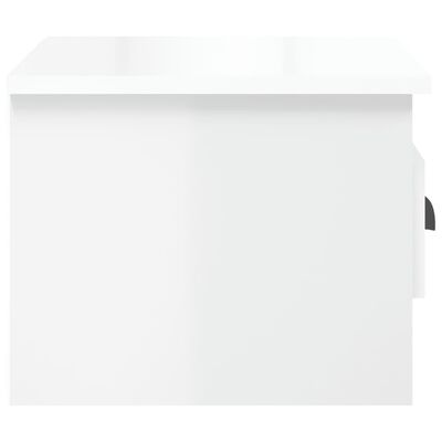 vidaXL Κομοδίνο Επιτοίχιο Γυαλιστερό Λευκό 41,5 x 36 x 28 εκ.