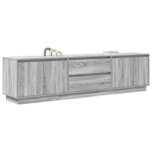 vidaXL Έπιπλο Τηλεόρασης με LED Γκρι Sonoma 193,5x41x50 εκ.